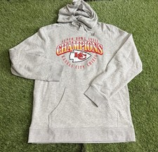 NWOT NFL Apparel Kansas City Chiefs Super Bowl LVIII Champions Gray Hoodie Men L