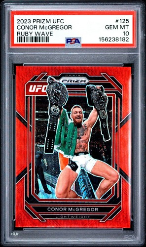 2023 Panini Prizm UFC Conor McGregor Ruby Wave #125 PSA 10 Double Champ