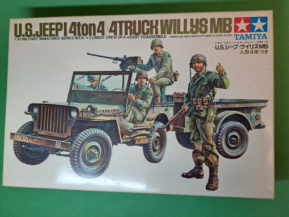 TAMIYA 1:35  US WILLY'S JEEP with combat crew of 4 + Decals 4 vers. KIT no.MM115