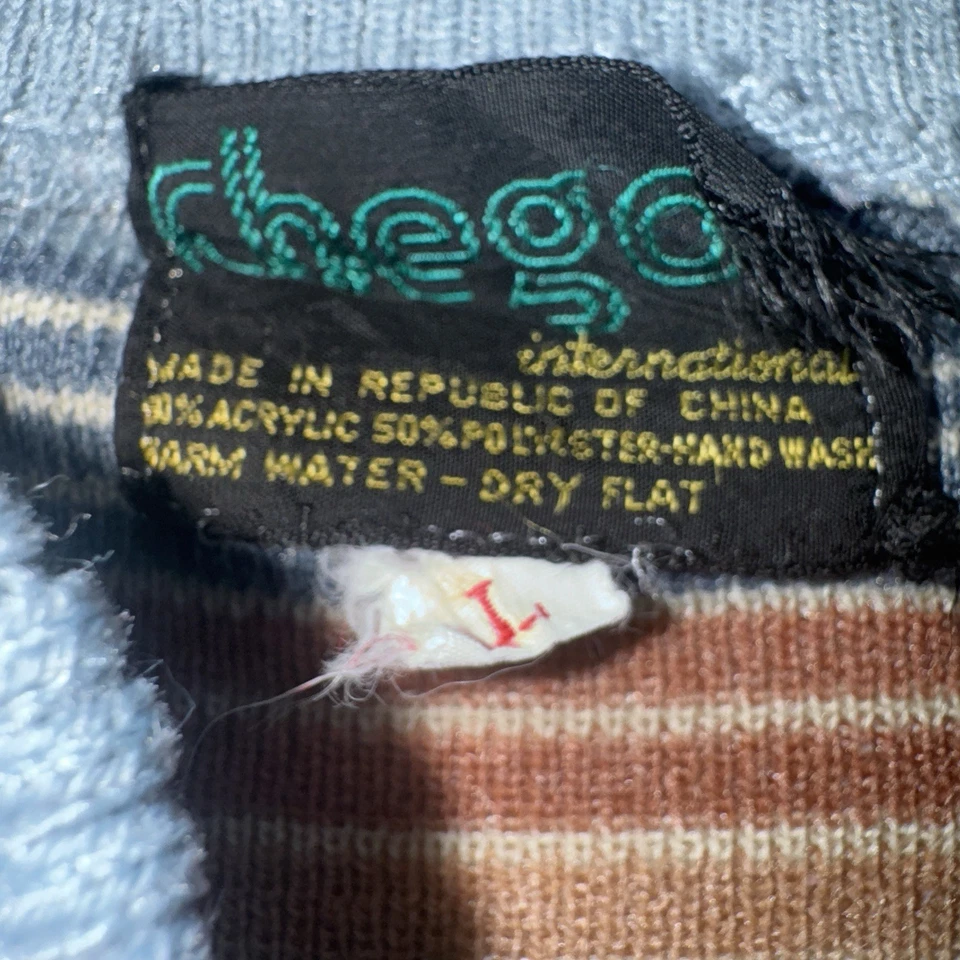 Suéter Vintage Chego International Mujer Rayas Años 70 Cuello Manga Larga Foto 2 de 4