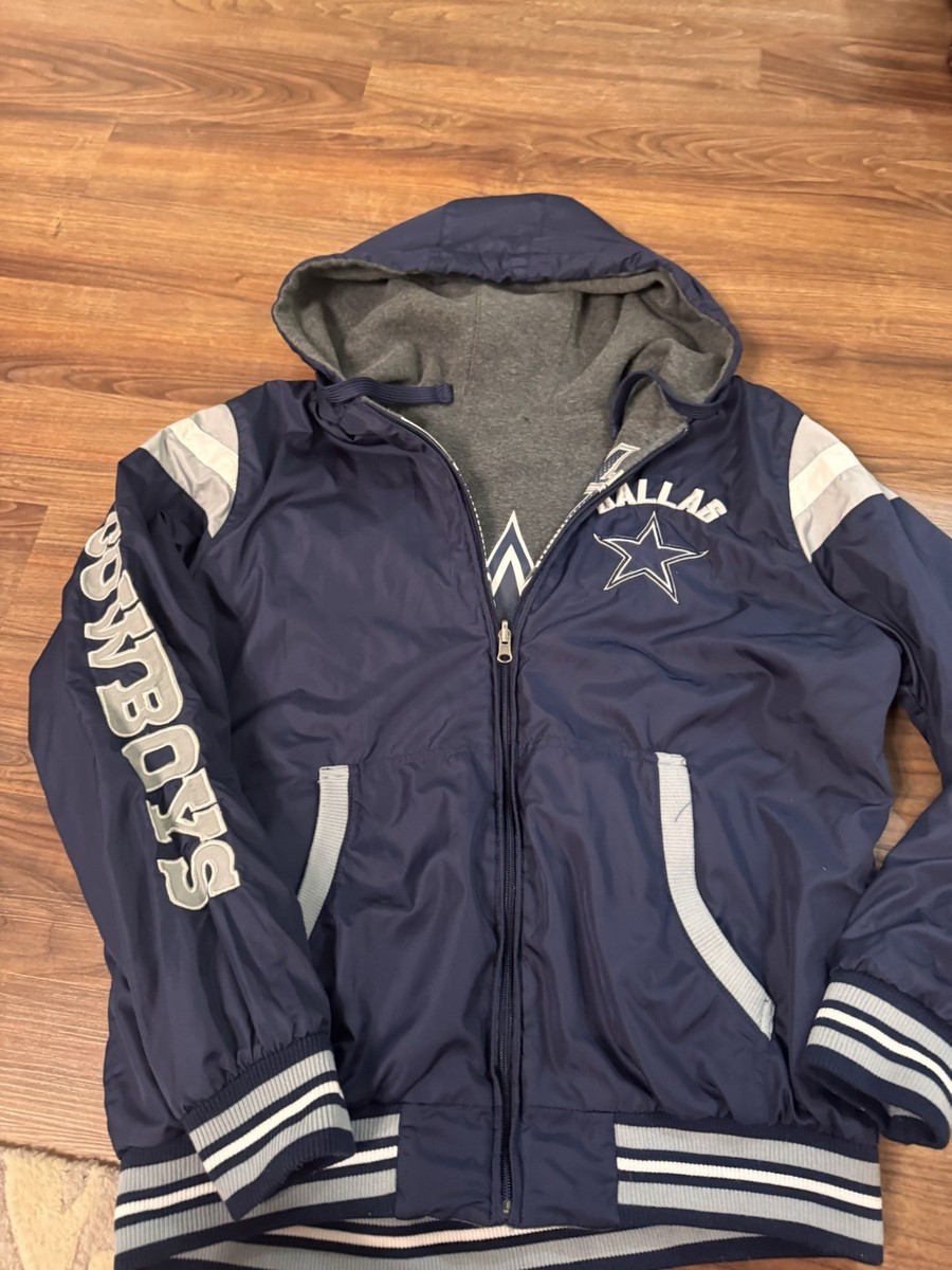 Dallas Cowboys Reversible Jacket Hooded Men's Blue Gray NFL Brand