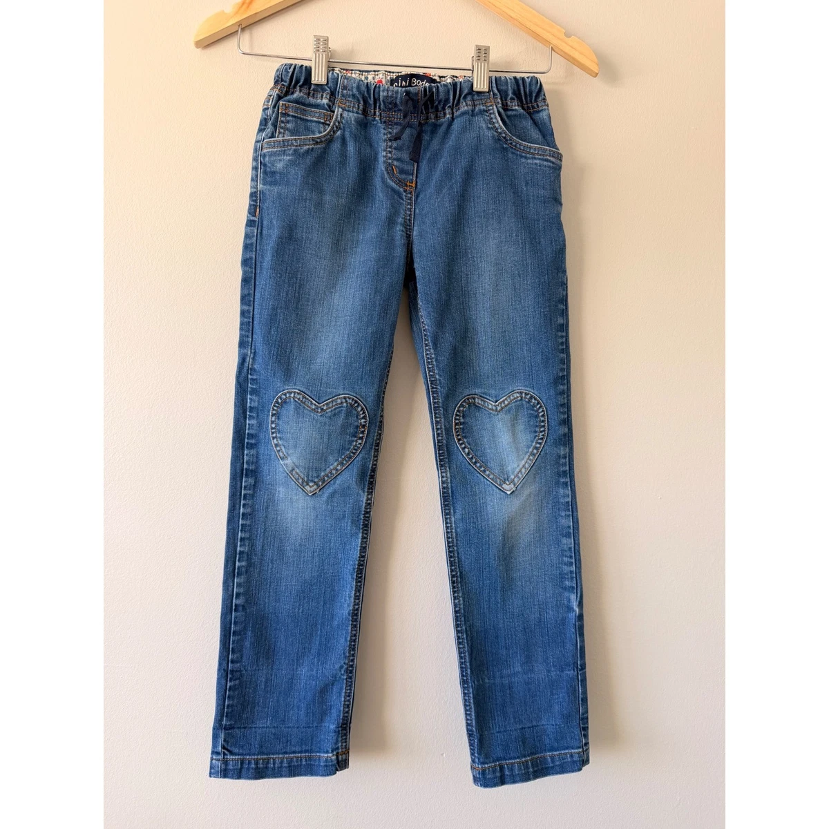 Jeans Fille Mini Boden, Jambe Droite Skinny, Rose, Taille 10, Fleuri