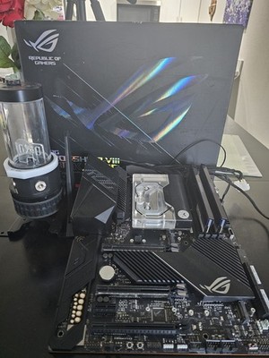 Asus ROG STRIX CROSSHAIR VIII DARK HERO w/Ryzen 9 3900X, EKWB, And EK D5 Pump.