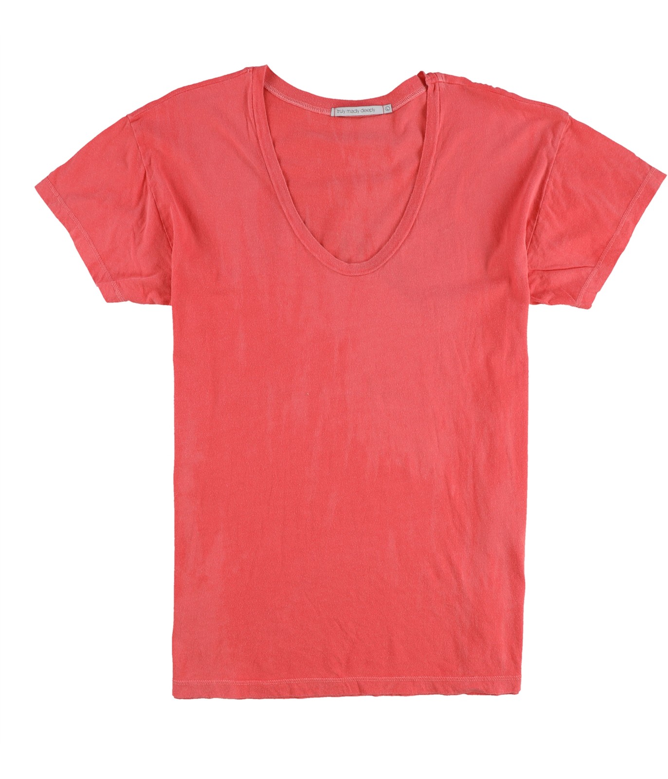 TRULY MADLY DEEPLY Womens Solid Basic T-Shirt, Re… - image 1