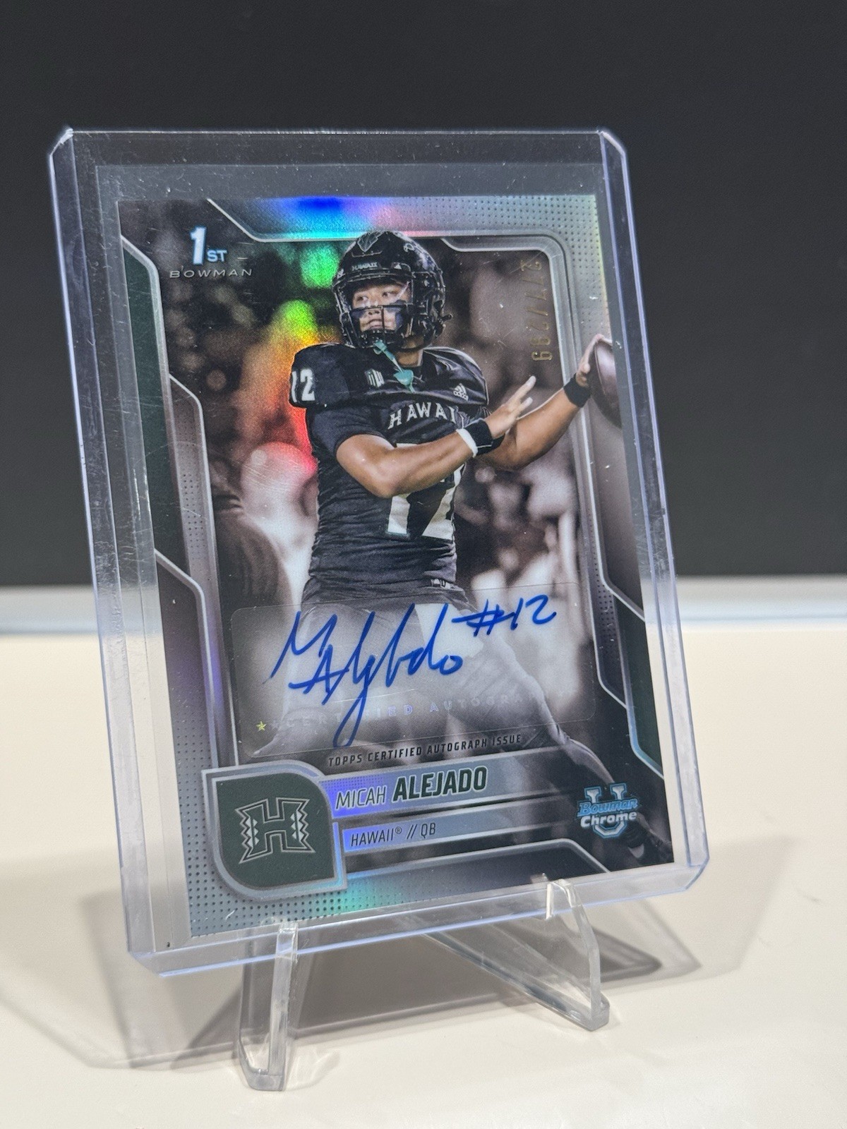 2025 Bowman University Chrome 1st Auto - Micah Alejado #76 (RC)