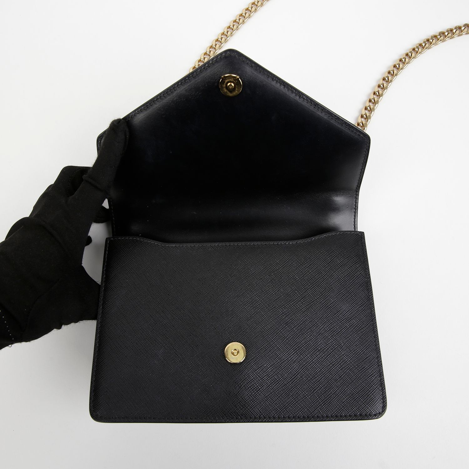 Prada Triangle Logo Envelope Chain Shoulder Crossbody Bag 151644509 thumbnail 8