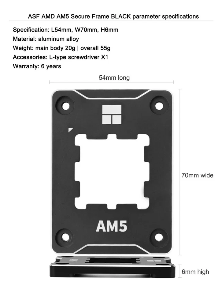 Thermalright AM5 CPU Anti-Bend Buckle Contact Frame V2 Black (UK Shipping) - Image 4 of 4