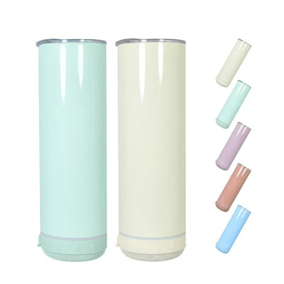 20oz Sublimation Macaroon Bluetooth Speaker Tumblers Stainless Double Wall Subli