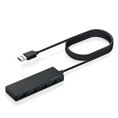 Elecom U3H-FC04BBK USB-Hub Ultrakompaktes und leichtes Design USB 3.0 A