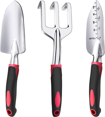 Garden Tool Set, 3 Pieces Aluminum Heavy Gardening Kit Including Hand Shovel, Tr