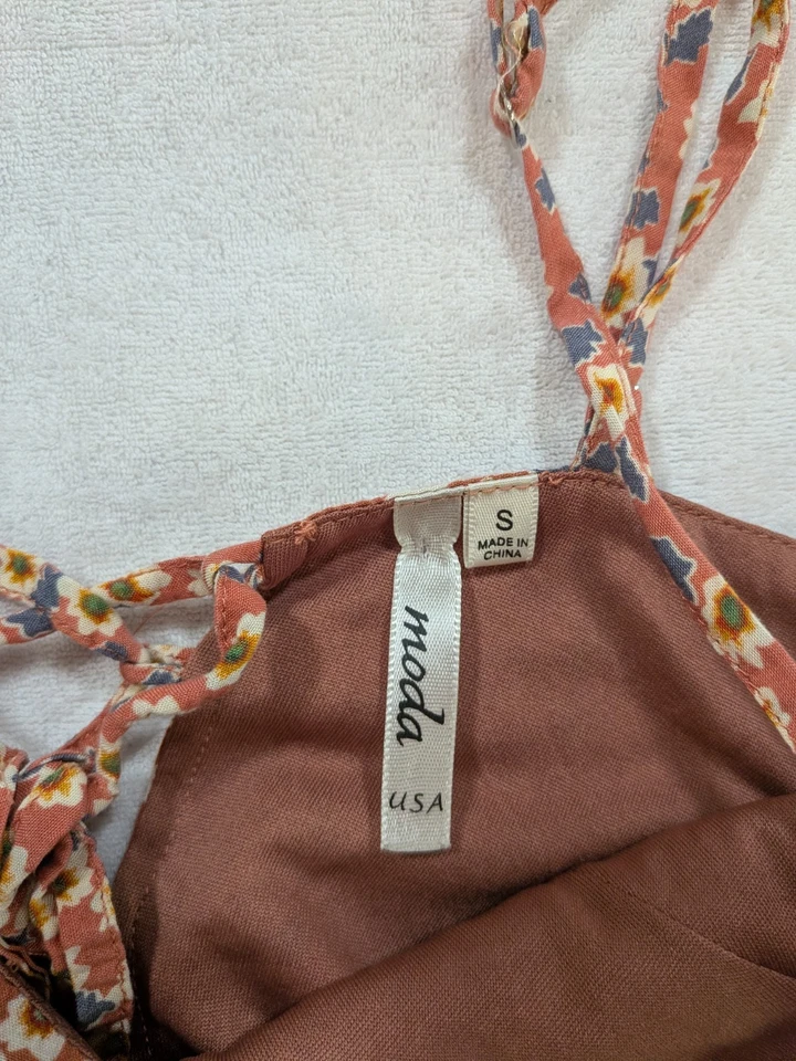 moda vestido floral rosa talla pequeña mezcla de polietileno Foto 2 de 4