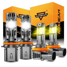 Auxbeam Canbus 9007 Led Headlights H11 H8 Fog Light White Yellow Super Bright