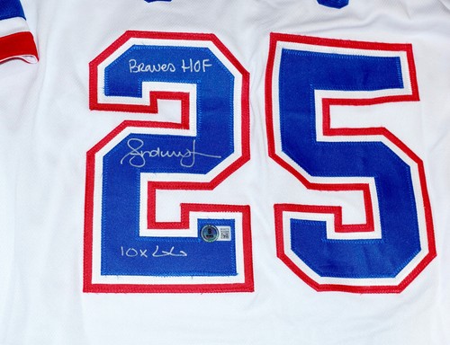 ANDRUW JONES "BRAVES HOF & 10x GG" Signed JERSEY + Beckett witness COA W3770 - Picture 5 of 5
