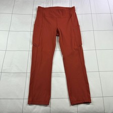 Lululemon Leggings Womens 4 Red Orange Speed Up Crop Running Athletic Pockets