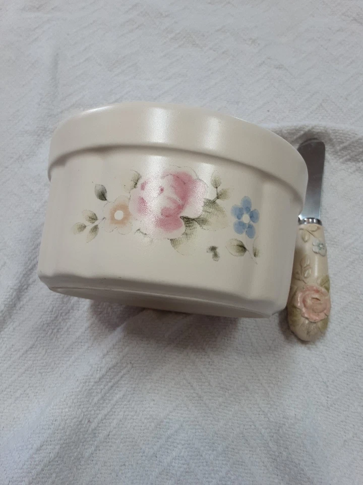 Conjunto de servidor TEA ROSE com molhos de espátula queijo salsa espalhado 2 1/2" de profundidade - Imagem 2 de 4
