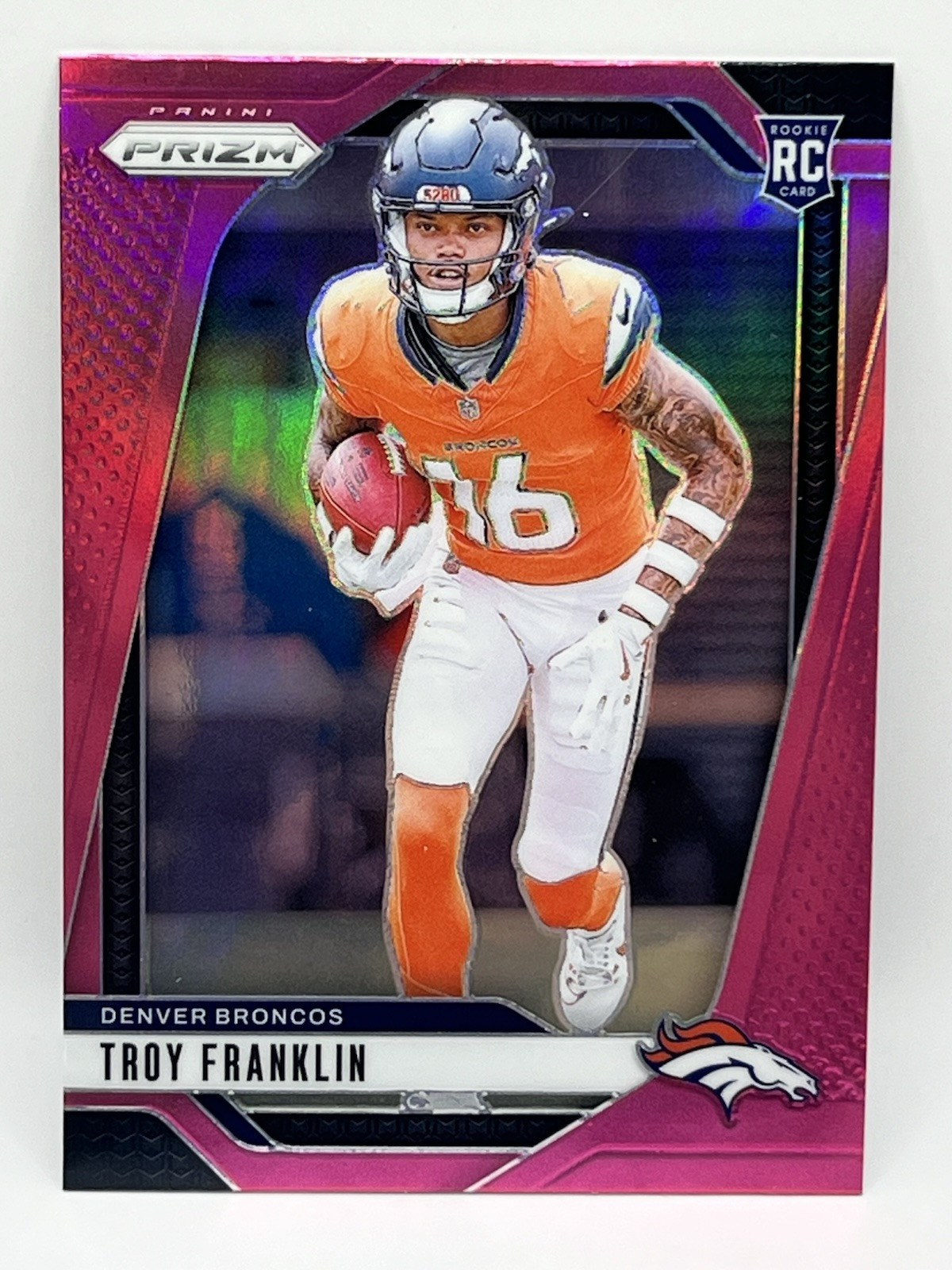 2024 Prizm Troy Franklin PINK ROOKIE SP #393 Panini Denver Broncos RC Mega