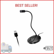 JOUNIVO USB Microphone, 360 Degree Adjustable Gooseneck Design, Mute Button  LE