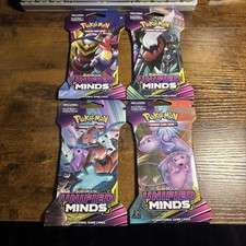 Pokemon Sun & Moon Unified Minds Sealed Sleeved Booster Packs Complete Art Set