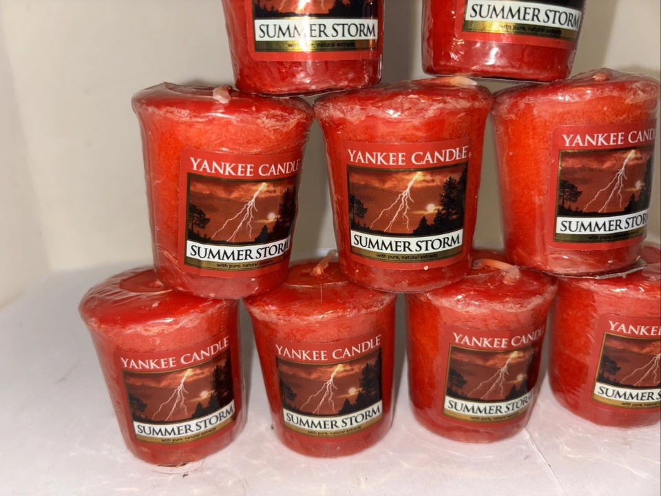 Yankee Candle Brand New Retired Summer Storm Votive Candle Lot Of 9 - Image 2 of 4