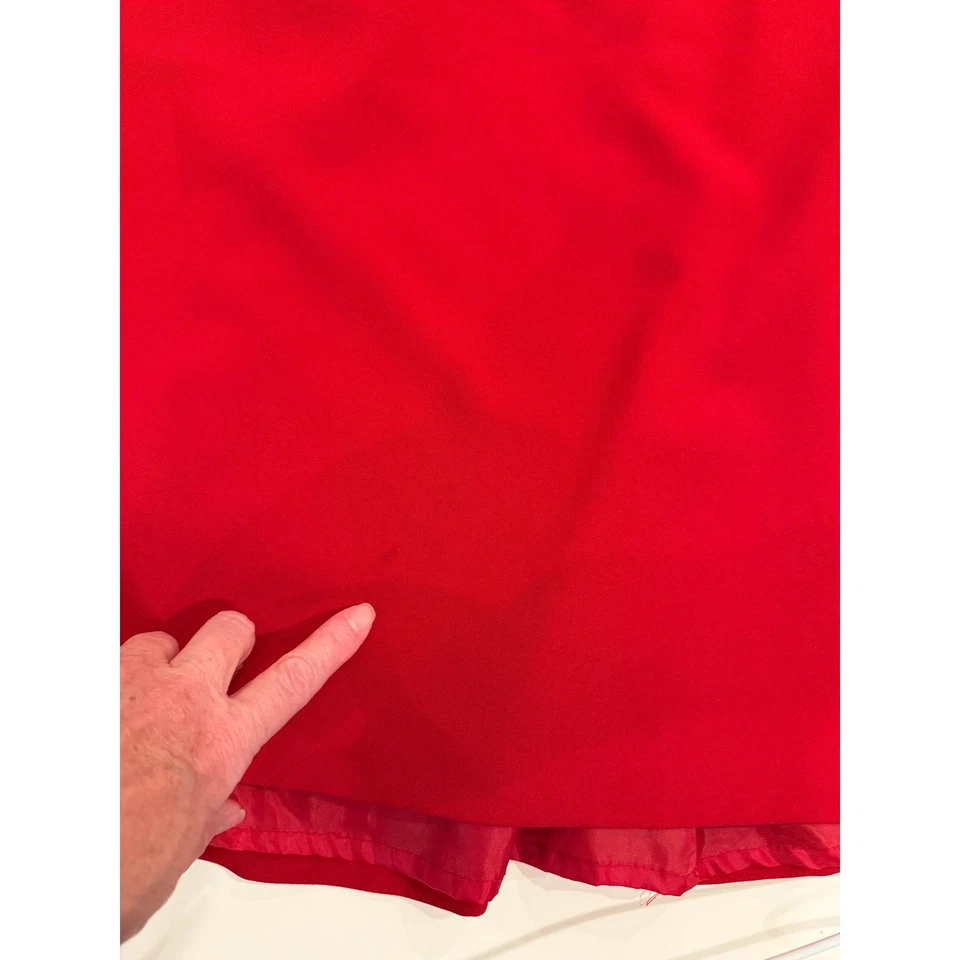 John Meyer Red Suit 16W Blazer & Skirt Set Leopard Lined Power Career Outfit - Image 3 of 4