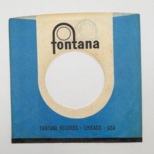 Fontana Records Company Sleeve 45 RPM Vinyl Sleeve Blue White Black Logo
