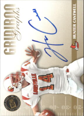 A9977- 2009 Press Pass SE Gridiron Graphs Gold #GGHC Hunter Cantwell Auto -NM-MT