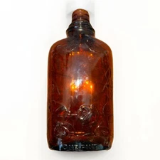 Vintage FOUR ROSES Whiskey Amber Pint Bottle Frankfort Distilleries Glass Bottle