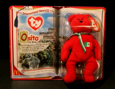 Rare TY BEANIE BABY OSITO The BEAR (MEXICO) With Errors From MCDONALDs NEW! 