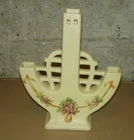 Vintage Weller Pottery ROMA Triple Bud Flower Candle Vase Art Deco 7 1/2" Tall