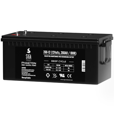 Versorgungsbatterie Akku 260Ah 12V AGM GEL Solar Wohnmobil Batterie 280Ah 300Ah