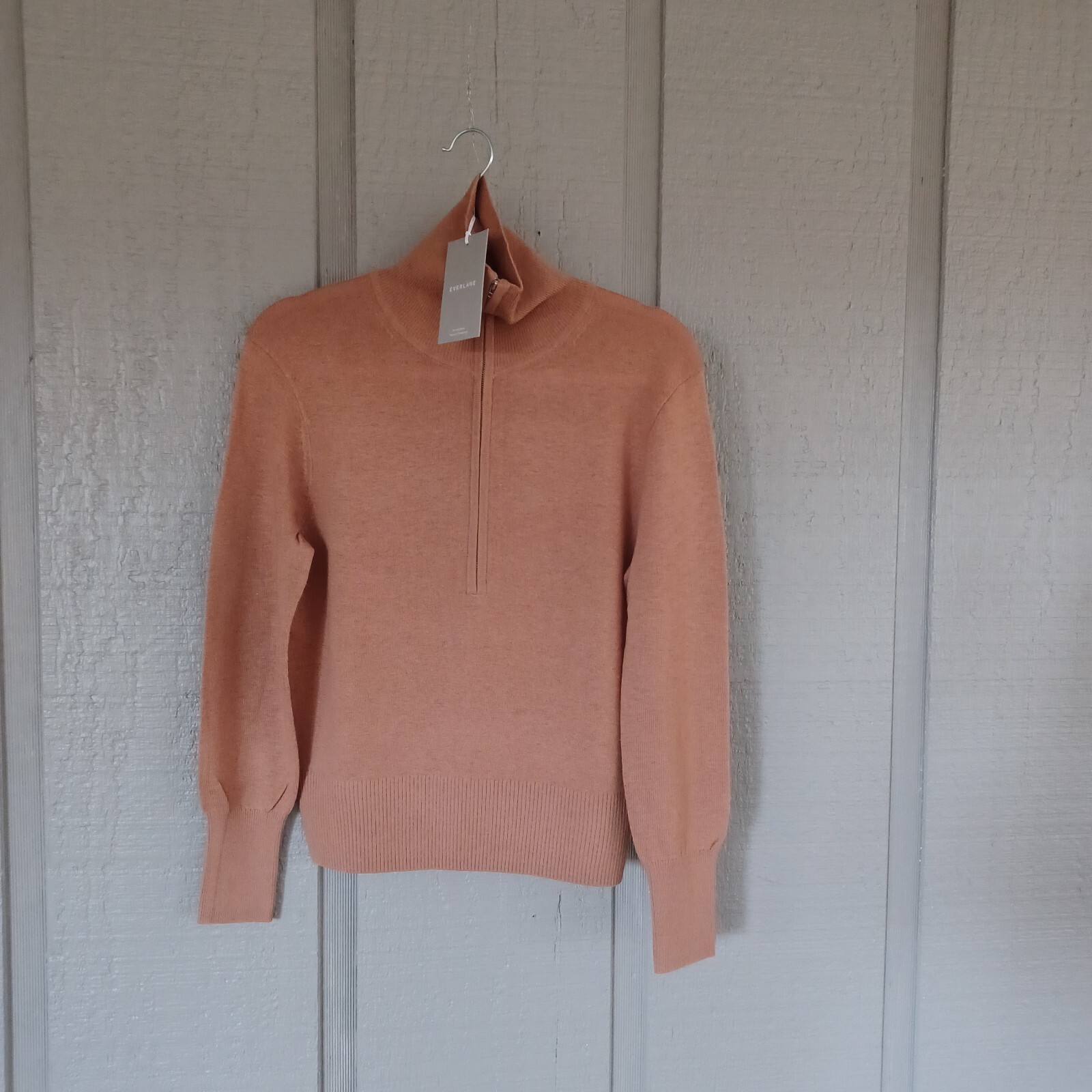 Everlane Luxe Merino Yak Hair Sweater Size XS Color Brown Half Zip