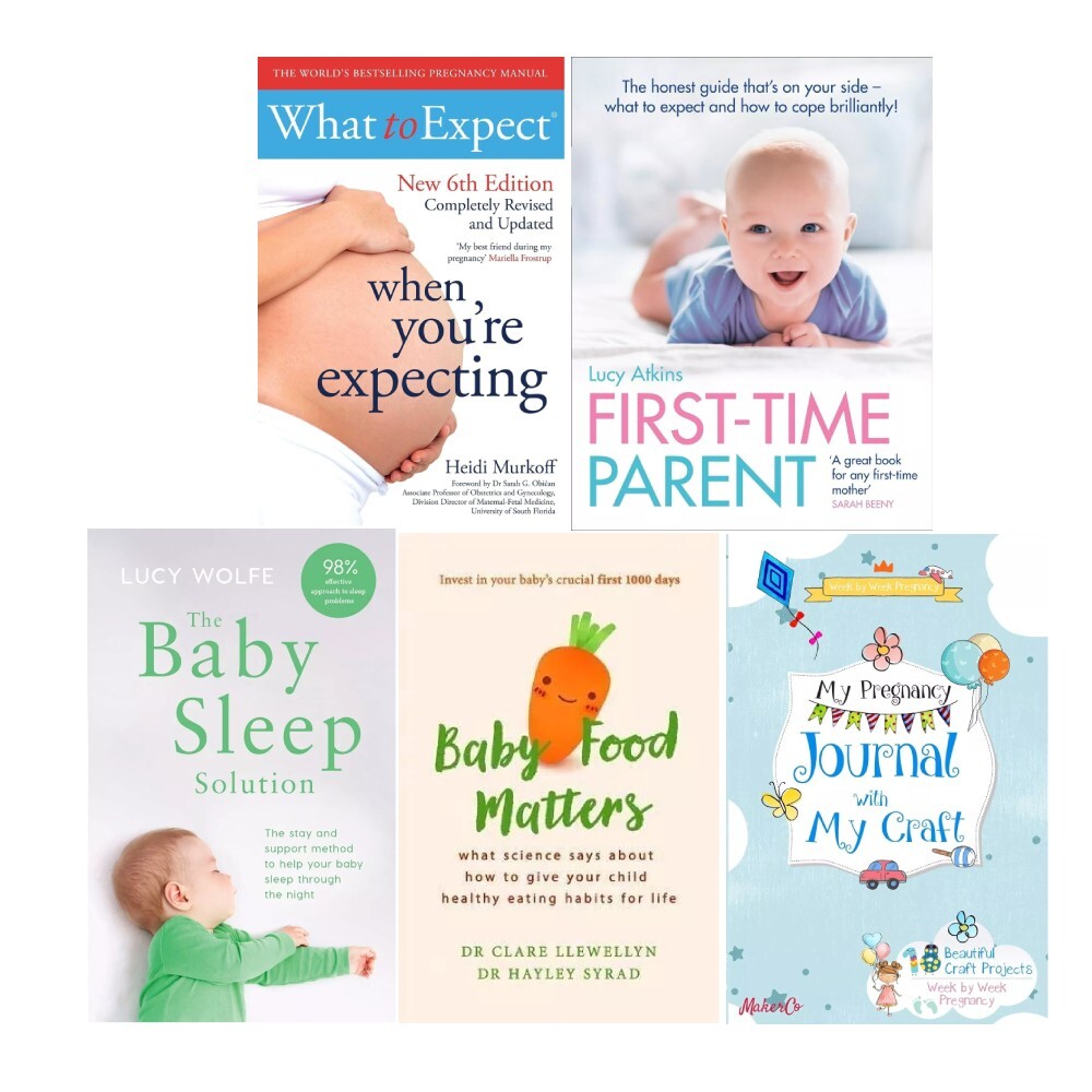 What to Expect, First Time Parent, Baby Food, Baby Sleep, Pregnancy 5 Books Set