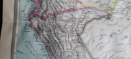 Antike (1907) Landkarte - Südamerika Nordwesten - Bolivien / Peru / Kolumbien - Bild 14 von 15