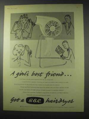 1958 G.E.C. Hairdryer Ad - A Girl's Best Friend