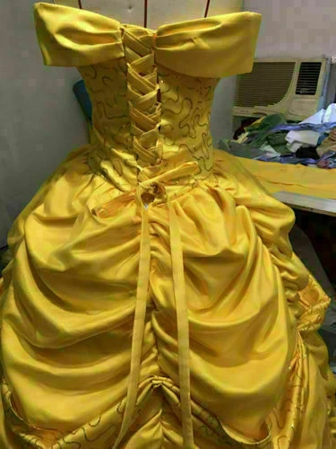Disfraz de Bella Adulto La Bella y la Bestia Princesa Vestido Amarillo ¡Vestido de Baile! Foto 3 de 4