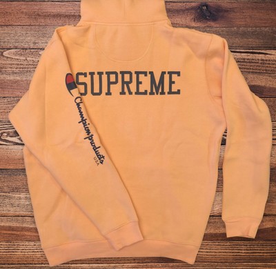 champion supreme hoodie peach