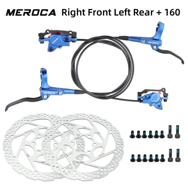 (New) MTB Hydraulic Disc Brakes Double Pushes Piston Caliper with Rotor 160mm Cycling (182.50 USD)