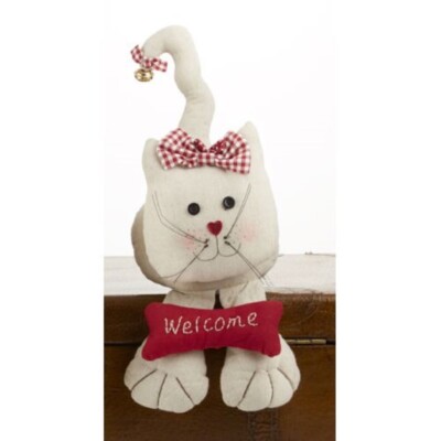Welcome Cat Shelf Sitter Cloth Doll  DELTON    New