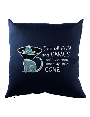 Dog Cone Dekokissen Dog Dogs Dawg Love It Is All Fun And Play Until Ends Up