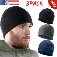 3-PACK Military Tactical Skull Cap Winter Warm Fleece Windproof Ski Beanie Hats