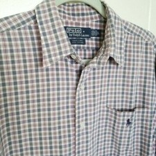 VTG Made in USA POLO RALPH LAUREN MARLOWE BUTTON FRONT SHIRT Mens L Gold Dot