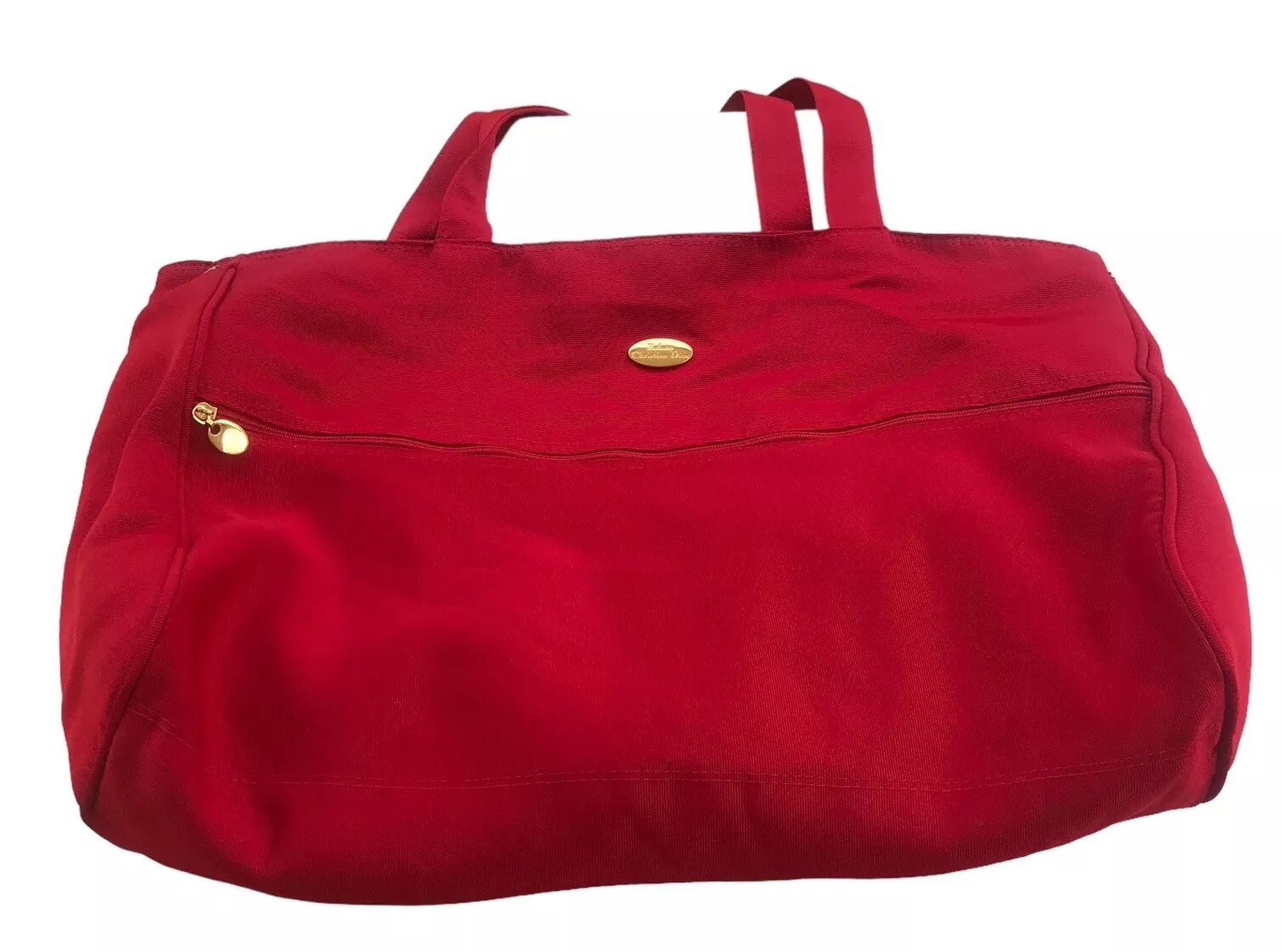 Grand sac fourre tout de voyage vintage parfums rouges Christian Dior 18 pouces x 14 pouces