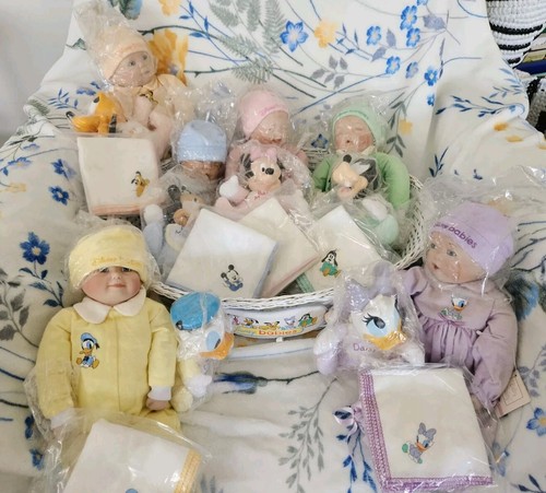 Asthon Drake Porclain Disney Babies In Dreamland Dolls 12 pc Lot