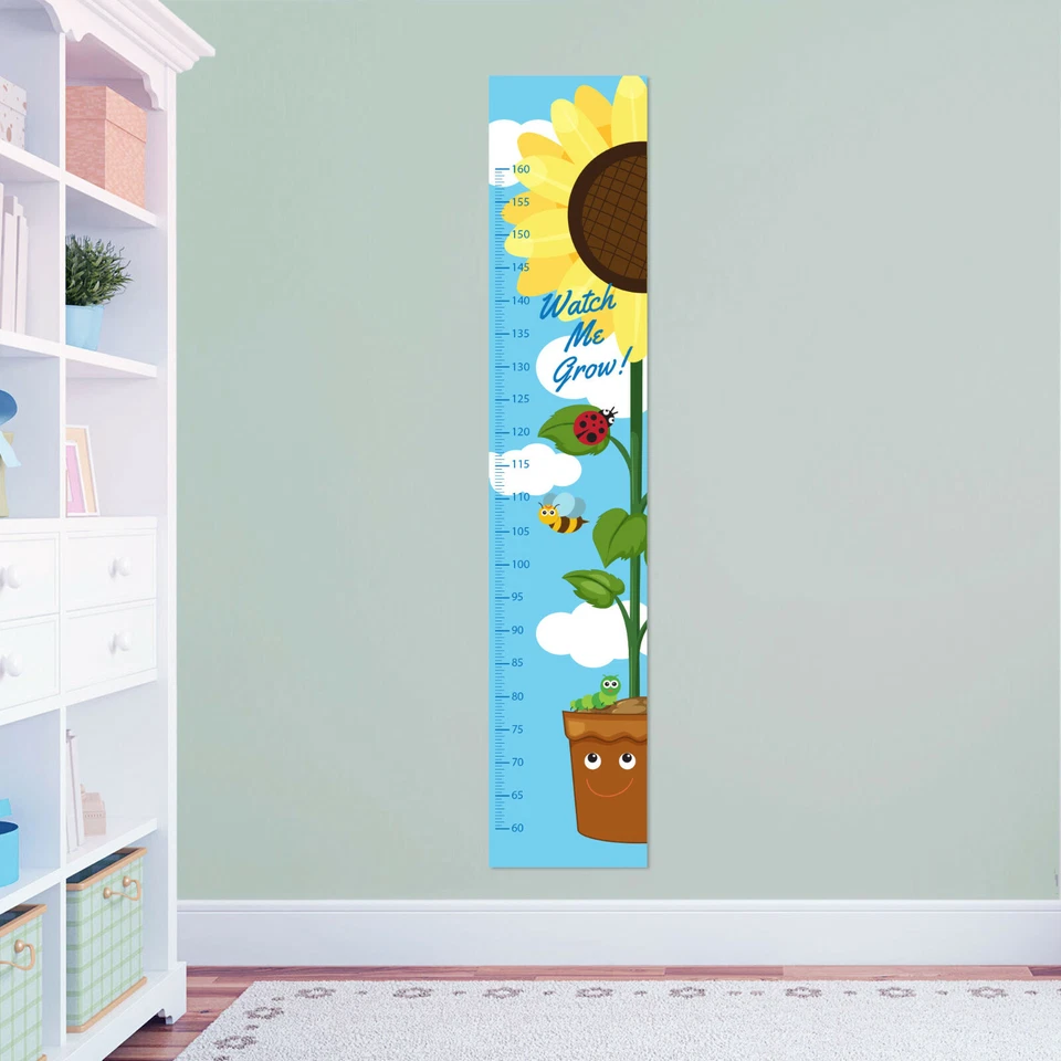 Lindo gráfico de altura personalizado girasol jardín Ladybird + 8 pegatinas de pared  Foto 3 de 4