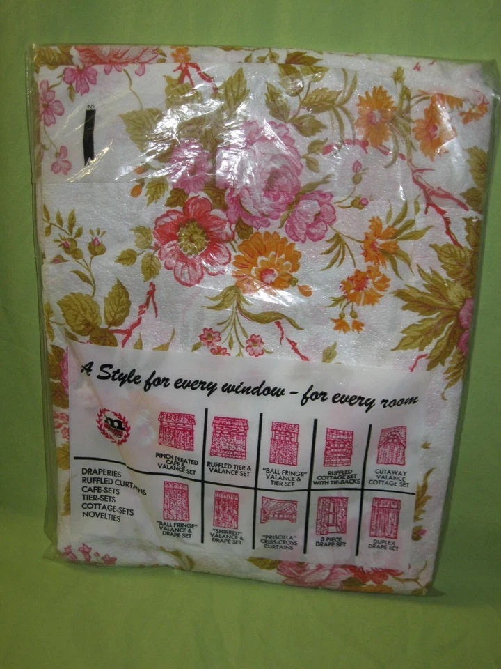 DUPONT Maytex Mills Años 60 DE COLECCIÓN 3 Piezas DECORADOR CORTINA Polietileno NRFP (A) Foto 3 de 3