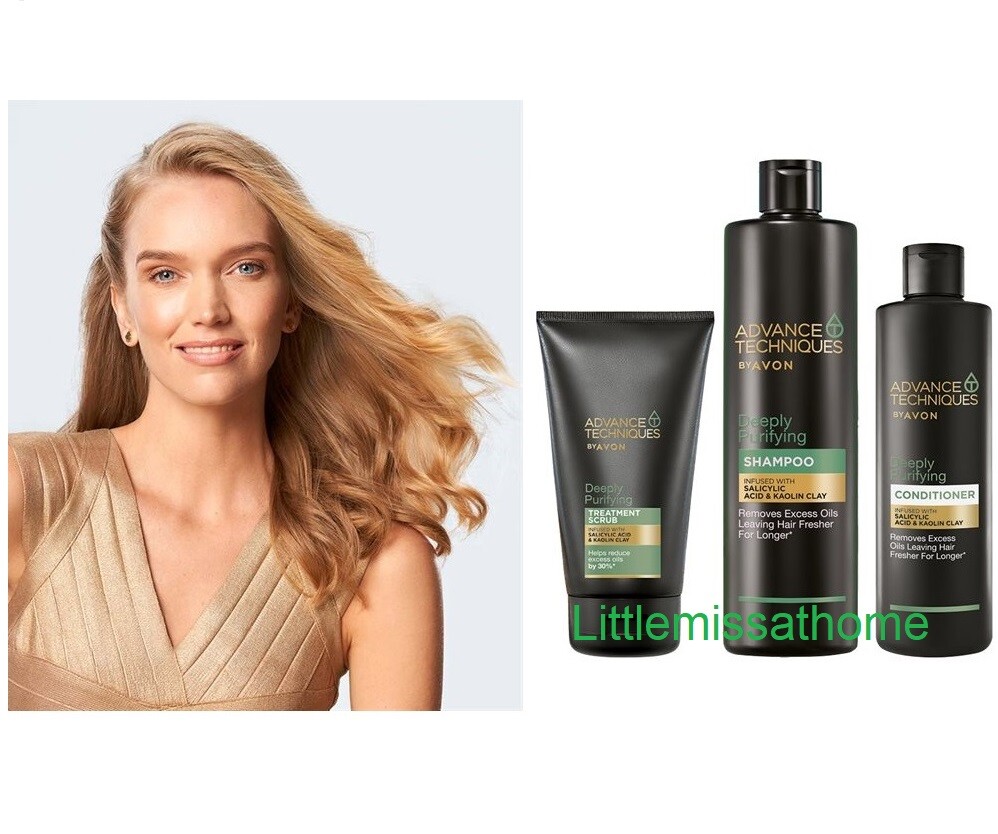 AVON TECHNIQUES DEEPLY PURIFYING shampoo conditioner treatment