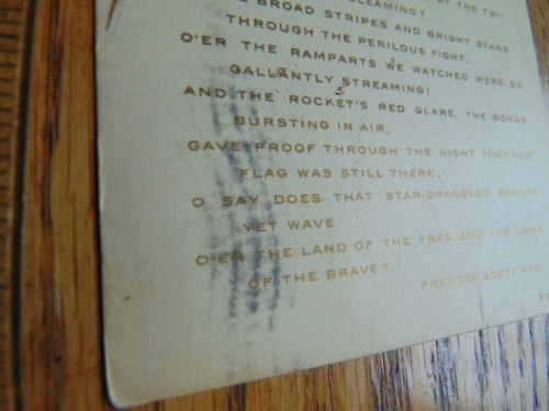 1907 American Flag post card- National Anthem on front- tinsel- Rotograph, NY - Picture 3 of 5
