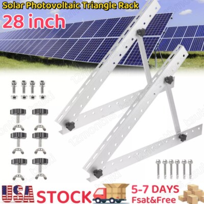28'' Solar Panel RV Tilt Mount Brackets Ground Roof Flat Surface Adjustable Frame