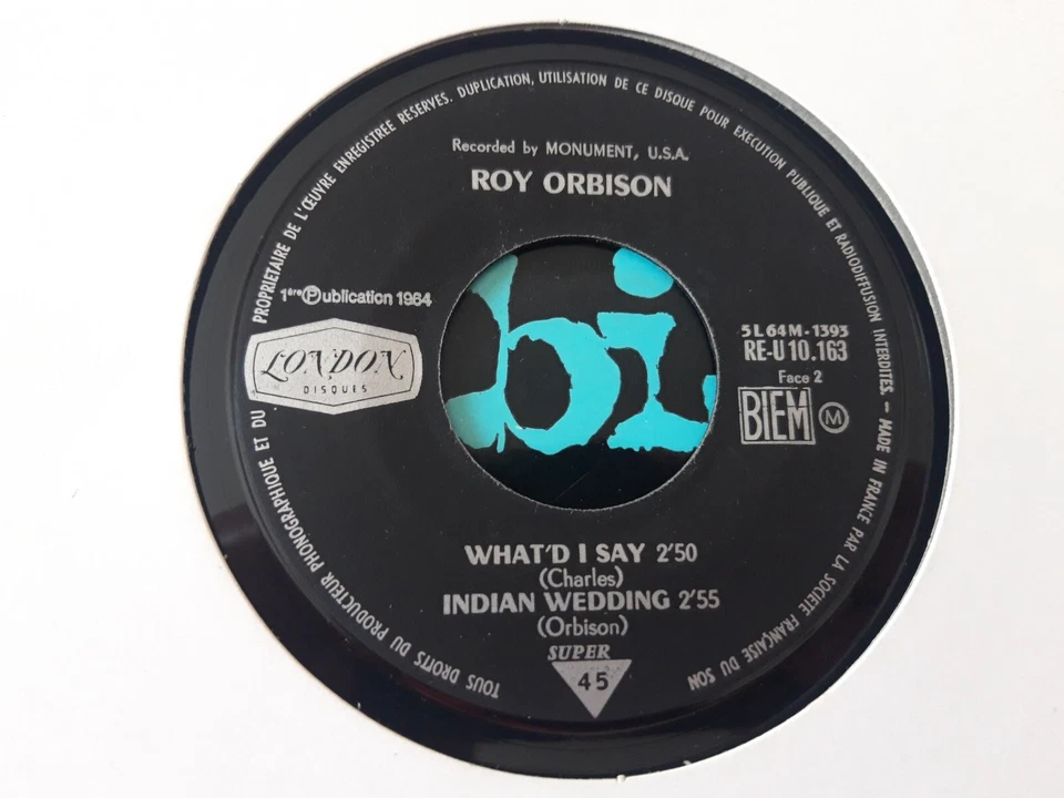 Roy ORBISON It's Over FRENCH EP LONDON RE10.163 BIEM 1964 VG++ - Photo 3/3