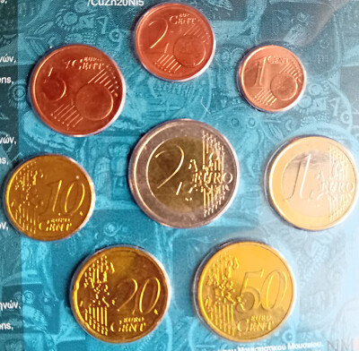Coffret BU Grèce 2005 – 8 Pièces De 1 Cent à 2 Euros – Valeur Faciale 3,88€